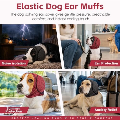 Dog Ear Muffs (Red / Large(Head Circle:17"-20"))
