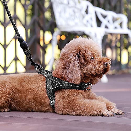 No Pull Dog Harness for Puppy Small Dogs (XS: chest 13.8"-17.3" / Black)