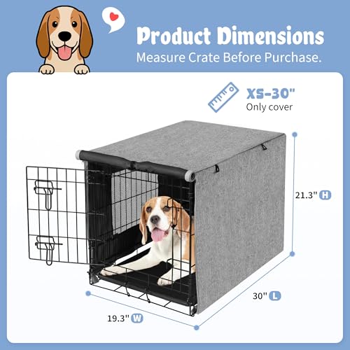 Dog Crate Cover (30.0"L x 19.3"W x 21.3"H / Grey)