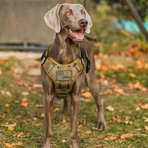 Tactical Dog Harness for Large (Brown Camo / Large)