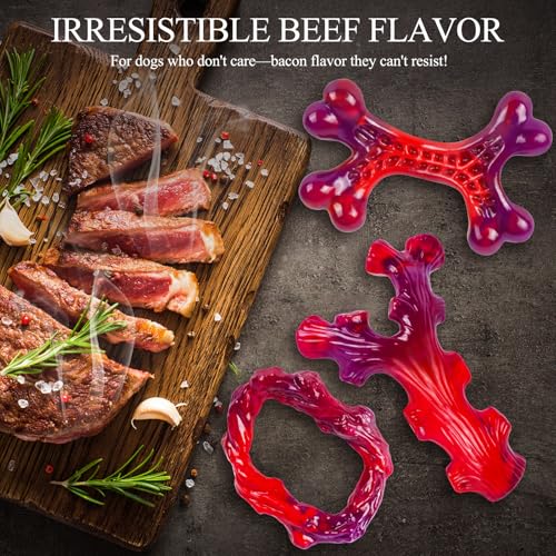 6 Pack Indestructible Dog Toys for Large Breed (Red-6-Pack)