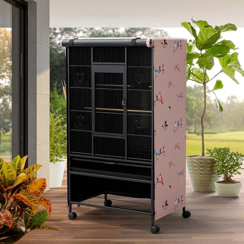 Ultra Blackout Birdcage Cover (Bird Designs / 19.0"L x 19.0"W x 40.0"H)