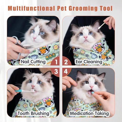 27.6‘’ Cat Grooming Wrap for Cutting Nails (L-27.6'' / Cow)
