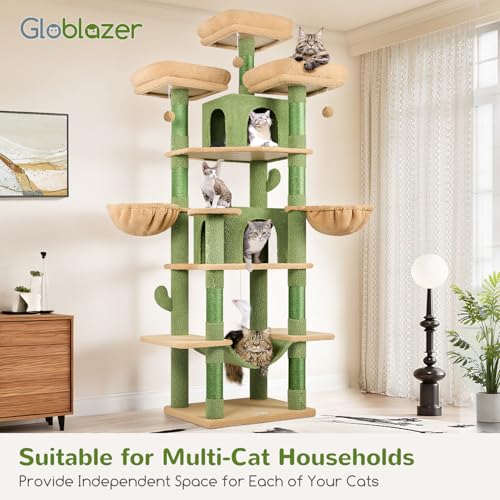 Big XXL Cactus Cat Tower for Indoor Multiple Cats (Cactus / 80inch)