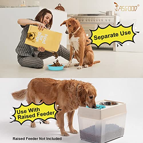 Slow Feeding Dog Bowl for Raised Pet Feeders Blue Maze Food Water Bowl Compatible with Elevated Diners (2 Cups-Fit Opening 7.5"-8"Feeder / B-Blue)