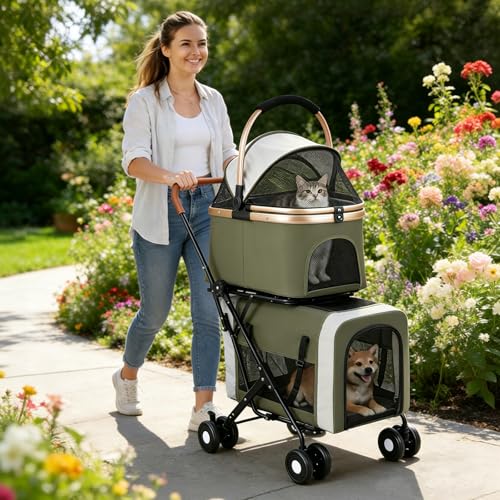 Double Pet Stroller for Dogs and Cats