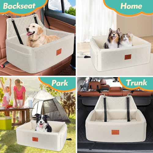 Dog Car Seat for Large Medium Sized Dogs (White)