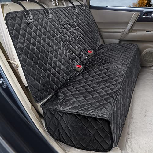 Dog Car Seat Cover for Back Seat (Black / ISOFIX Large)