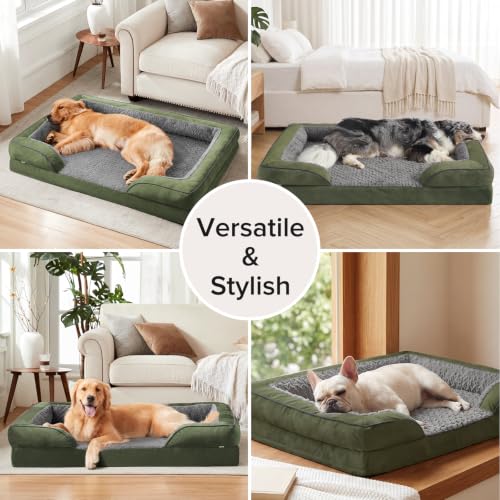 XXL Plus Orthopedic Dog Beds Large Sized (XXL- PLUS (53"x 42"x 8") / Green)