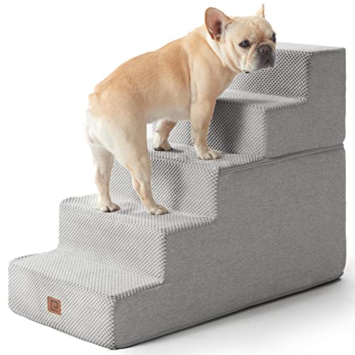 Dog Stairs for High Bed 22.5" H (Light Grey / Standard 15.7" x 30" x 22.5")
