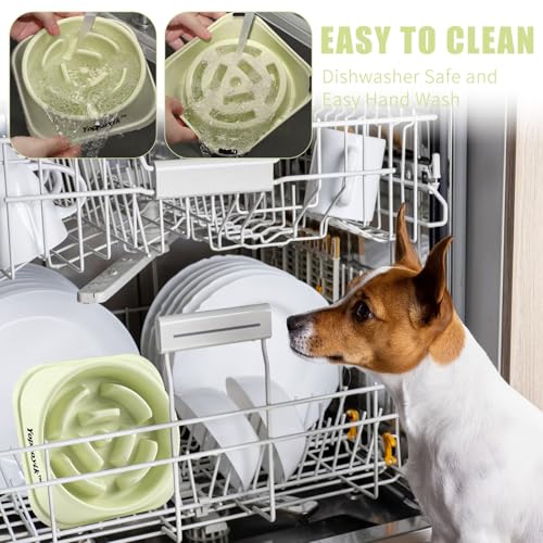 Slow Feeder Dog Bowls for Large Dogs (Large / Green)