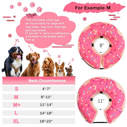 Inflatable Cone Collar for Large Medium Small Dogs (Pink / XL(neck 18"-23"))