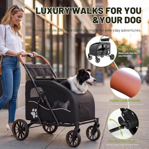 Dog Stroller for Large Dogs (Black)