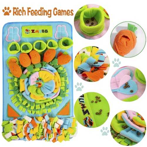 Pet Snuffle Mat for Dogs Sniff Mat Nosework Feeding Mat Slow Feeder Interactive Dog Puzzle Toys for Training and Stress Relief Encourages Natural Foraging Skills (31''x19''(blue))