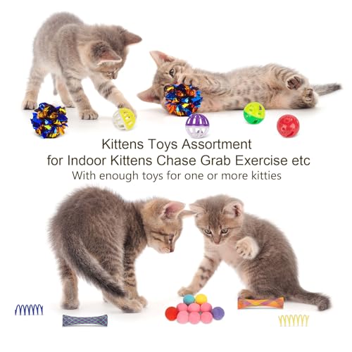 33Pcs Cat Toys for Indoor Cats (Large 2-Way Game Tunnel Toy Set)