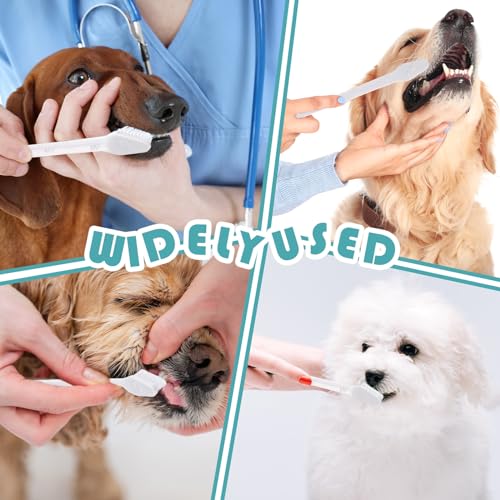 200 Count Dog Toothbrush Double Headed Long Handle Soft (White)
