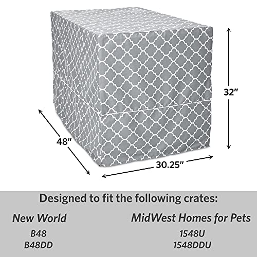 MidWest Homes for Pets XL Dog Crate Cover Featuring Teflon Fabric Protector (Designer Gray / 48 Inch)