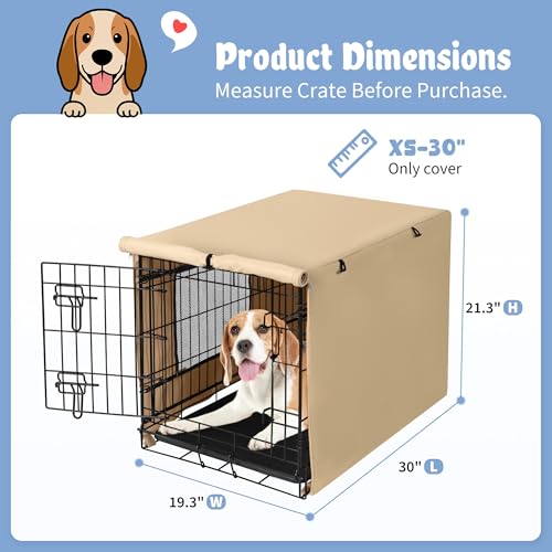 Dog Crate Cover (30.0"L x 19.3"W x 21.3"H / Beige)
