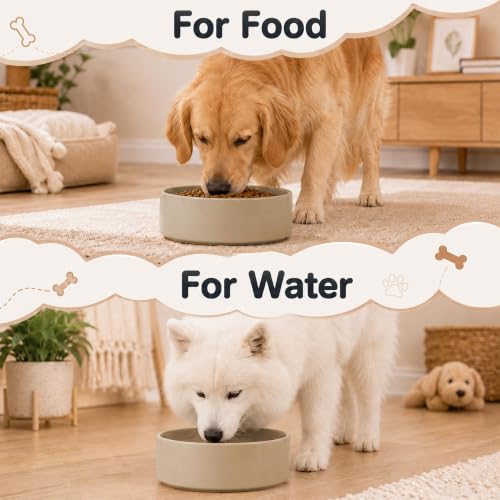 Ceramic Dog Bowls (Greige)