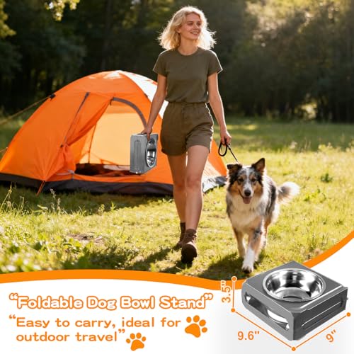 Elevated Dog Bowls (Grey / 7.1" for Medium Dogs)