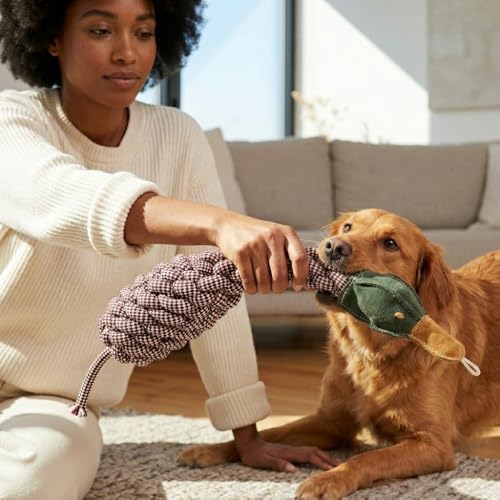 Crinkle Duck Rope and Chew Bird Dog Toy