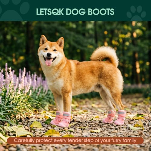 Dog Shoes Non (Pink / 1#(Paw Width:1.18"))