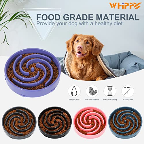 Slow Feeder Large Dog Bowls for Large Medium Dog Non Slip Maze Puzzle Bowl Pet Slower Food Feeding Dishes Interactive Bloat Stop Dog Bowl Preventing Choking Healthy Dog Bowl (Large / I-lavender)