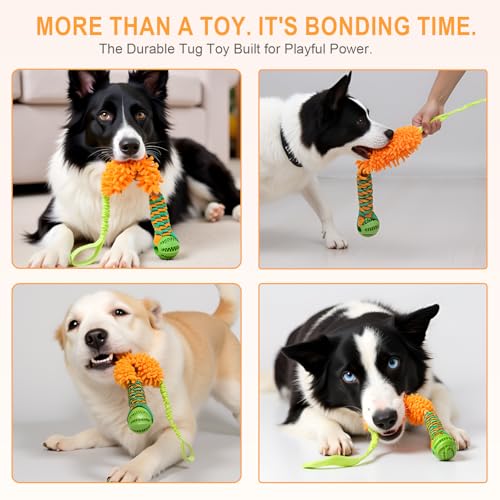 Dog Tug Toy Interactive Dog Rope Toys (Orange Tug Toy / Medium)
