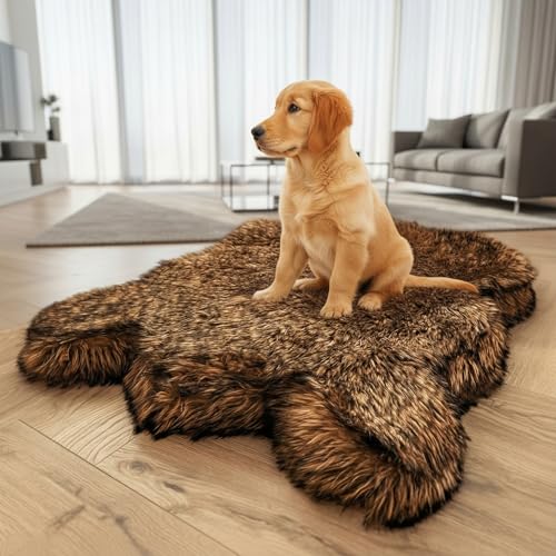 Faux Fur Orthopedic Dog Bed (Brown / Giant)