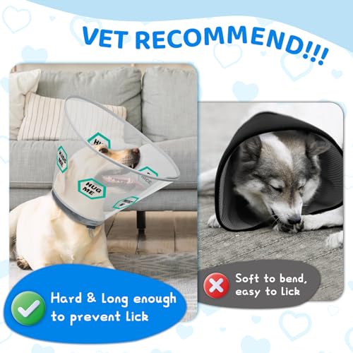 Dog Cone Collar After Surgery to Stop Licking (Green / S(Neck: 11.5~12.6"))