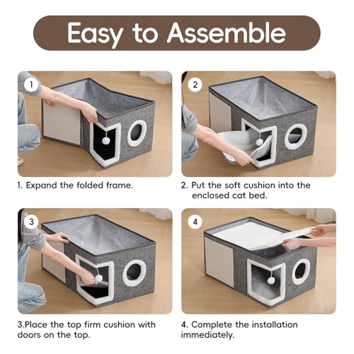 Extra Wide Cat Houses for Indoor Cats (SingleA / Extra Large)