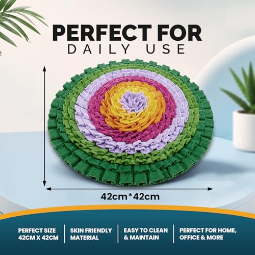 Snuffle Mat Dog Puzzle Toy Adjustable Interactive Feeder (Round Colorful Snuffle Mat)