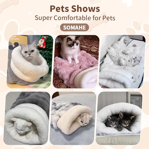Cat Sleeping Bag for Indoor Cats (21.0"L x 17.0"W x 3.0"Th / Grey)