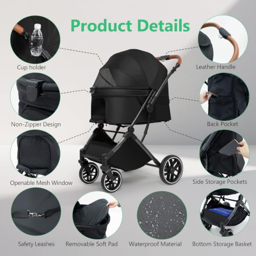 Pet Stroller for Small (Black)