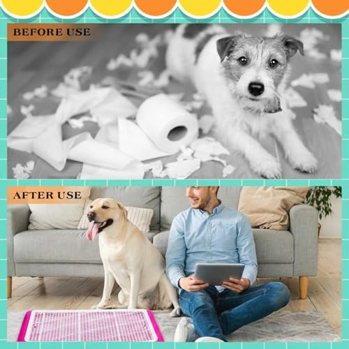 Dog Pee Pad Holder Potty Tray Portable Dog Litter Box Toilet Training for Indoor Outdoor Small Medium Large Pet Puppy (Pink / 25.59 x 18.9 Inches)