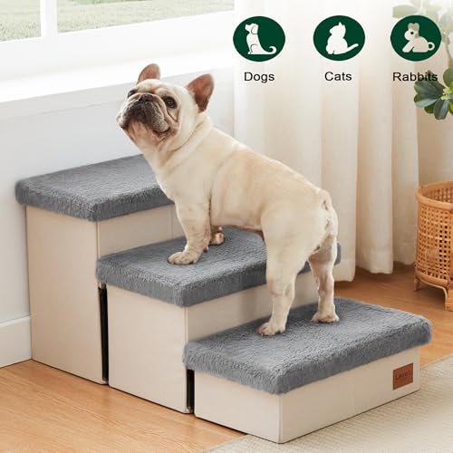 Dog Stairs for High Bed (Grey / 29.5" X 17" X 17.7" H)