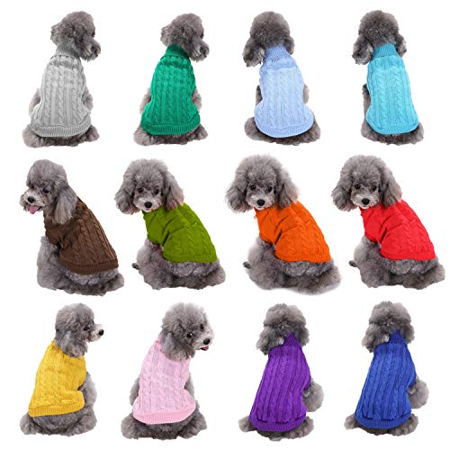 Dog Sweater Soft Warm Turtleneck Knitted Clothes for Small Medium Large Pet (Yellow / XX-Large)