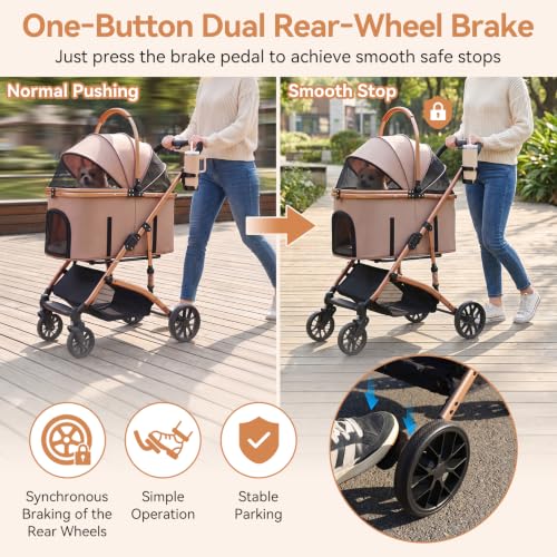 Heavy Duty Pet Stroller (Khaki)