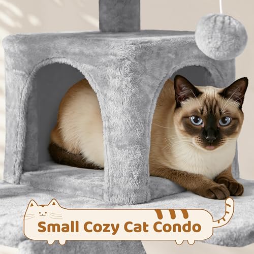 70in Multi Level Sturdy Cat Tree (Light Gray / 70in)