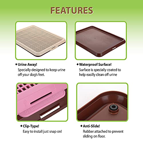 Puppy Pee Pad Holder Indoor Outdoor Dog Potty Toilet Training Tray 20" x 16" for Small and Medium Dogs (IVORY)