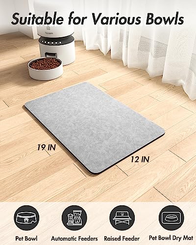 Absorbent Pet Feeding Mat (LIGHTGREY / 12"x19")