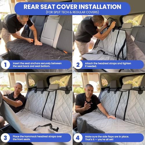 Heavy Duty Rear Seat Cover for Dogs (Regular / Black)