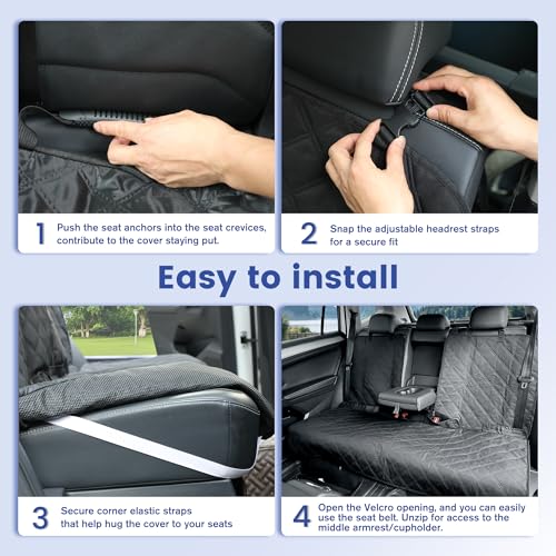 XL Back Seat Cover for Full‑Size Trucks Rear Bench (X-Large-60"W / Black)