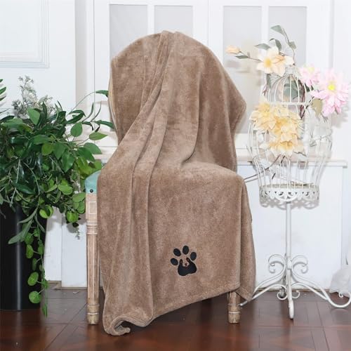 Extra Large Dog Towels for Drying Dogs 2 Pack (Black and Brown / XL-55" * 36")