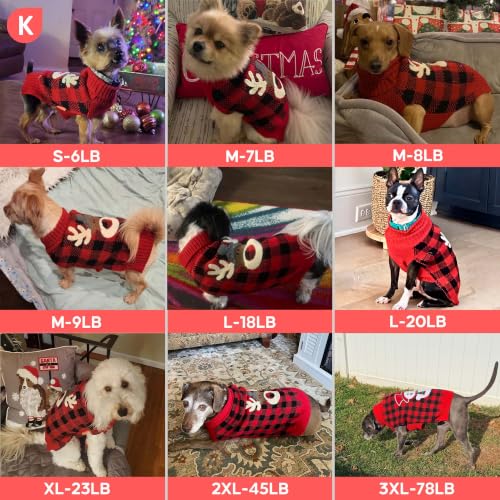 Dog Ugly Christmas Sweater for Large Dogs with Snowflake Reindeer (3XL (60-80lbs) / Christmas (Green))