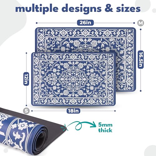 Large Dog Mat for Food and Water (16.5"L x 26"W / Large Casablanca)