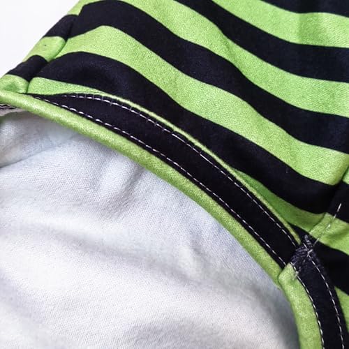 Turtleneck Dog Shirt Cute Doggie Embroidery Super Soft Dog Sweatshirt Stretchy Striped Puppy Pullover for Cats Small Medium Large Dogs (Green Striped / XXX-Large)