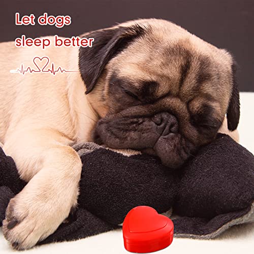 2 Pcs Heartbeat Replacement Soother Heartbeat Simulator Red Puppy Heartbeat for Puppy Sleep Aid Replacement Pulsing Heartbeat for Pets Cats Dog Anxiety Relief Sleep Aid Calming Plush Toys
