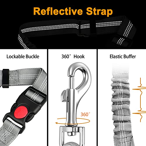Chew Proof Dog Car Seat Belt (Gray / 2 Pack)