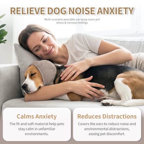 Dog Ear Cover Noise Protection (Small(Head Circle:10"-15") / Taupe)